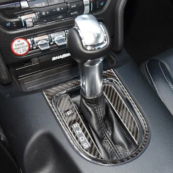 Pentru Ford Mustang Și 2018 2019 Consola Schimbătorului De Viteze Capacul Panoului De Ornamente Din Fibra De Carbon Decor Autocolant De Schimbare A Vitezelor Autocolante Auto Styling