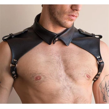 Fetish Barbati din Piele Topuri Ham Piept Curele Gotic Gay Îmbrăcăminte de Corp Robie Ham de Umăr Curea Rave Costume pentru BDSM Sex