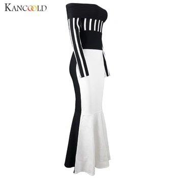 KANCOOLD rochie pentru Femei de Moda Casual, cu Maneci Lungi Rochie Sexy, Un Guler Sac de Bandă Fese nou Partid rochie de femei 2019DEC13