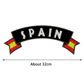 Spania flag doamna motociclist Rocker Patch-uri Brodate de Cusut Eticheta punk motociclist Patch-uri de Haine Autocolante Accesorii de Îmbrăcăminte Insigna