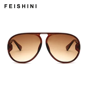 Feishini Bomboane de Culoare Tendință hip hop Unisex ochelari de Soare Barbati Obiectiv Clar Viziunea Roșu ochelari de Soare Femei Vintage Ochelari de Pilot uv400