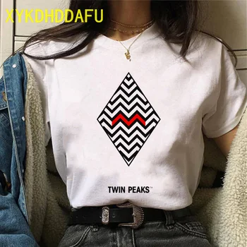 Twin Peaks Femei T Shirt Estetice Ulzzang Grafic Grunge Tricou Harajuku ' 90 Femme Îmbrăcăminte tricou Top Tee O-Gât de sex Feminin