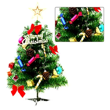 50cm Mini Pom de Crăciun Cu Lumini Accesorii Mici Clopotele Con de Pin Cadouri de Craciun pentru Desktop Decoratiuni de Anul Nou