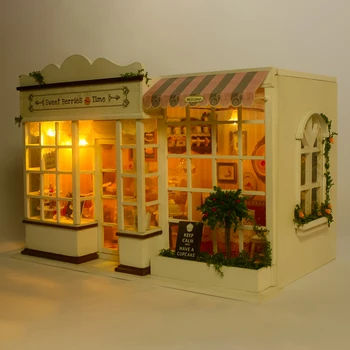 Casă de păpuși din Lemn, Mobilier Diy Casa in Miniatura Dulce BerriesTime Asambla 3D Miniaturas Păpuși Truse de Jucarii Pentru Cadou de Crăciun