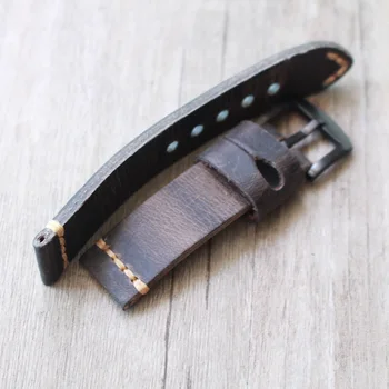 2020 Nou design High-end vintage Handmade din Piele Mata de Trupa Ceas Barbati 20mm 22mm Negru cataramă de Curea pentru ceas de marcă Watchband