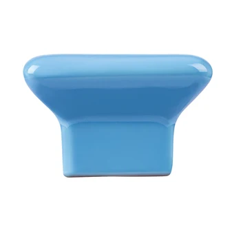 10buc Copii Ceramice Singur Orificiu Pătrat Buton de Ușă Mobilier Mâner Sertar de Dulap de Bucătărie Trageți Mânerul Acasă - Albastru deschis