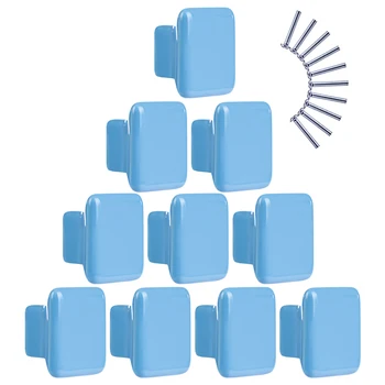 10buc Copii Ceramice Singur Orificiu Pătrat Buton de Ușă Mobilier Mâner Sertar de Dulap de Bucătărie Trageți Mânerul Acasă - Albastru deschis
