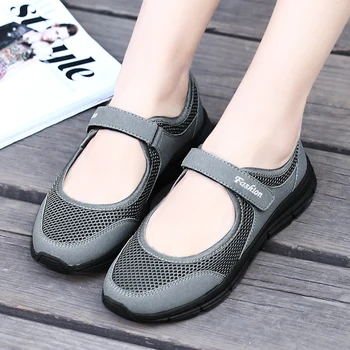Zapatillas de deporte de moda para mujer zapatos casuales de malla 2019 zapatos de verano transpirables zapatillas de dna