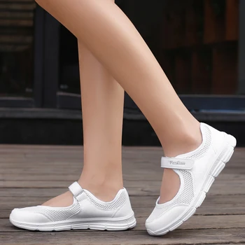 Zapatillas de deporte de moda para mujer zapatos casuales de malla 2019 zapatos de verano transpirables zapatillas de dna