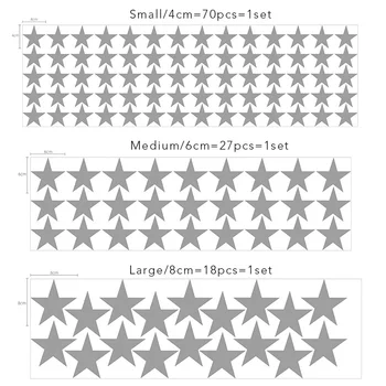 Pepinieră 3 Seturi Stele Autocolante De Perete Copii Decorative Decalcomanii Multiple De Dimensiuni Combinații Autocolant De Perete Pentru Camera Copii Personalizate Stele