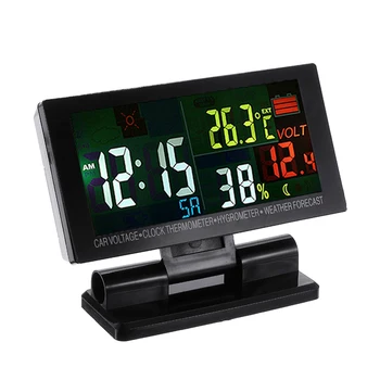 Masina Ceas Digital, Termometru Higrometru Vreme Voltmetru afisaj LCD Indicator de Temperatură Tensiune Metru Tester Monitor