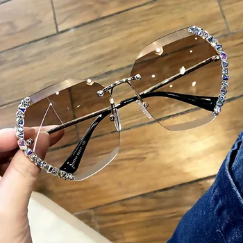 LEONLION fără ramă de ochelari de Soare Femei de Lux ochelari de Soare Femei Designer de Epocă Marca Nuante pentru Femei en-Gros Retro Gafas De Sol