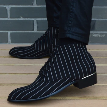 2020 Noua moda cu Dungi barbati Cizme Barbati Pantofi de panza pentru Barbati Ghete toamna Iarna Pantofi Oxford Pentru Barbati Cizme