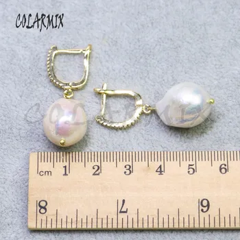 5 Perechi mare cercei cu perle naturale, perle cercei cârlig retro bijuterii cercei piatra femei, cadou pentru ea de bijuterii en-gros 8006