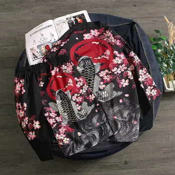 Noua Moda Japoneză Stil Kimono pentru Adult Tradiționale Haori Îmbrăcăminte de Imprimare Samurai Bărbați Femei Kimonouri pantaloni Scurți Costum de Plajă