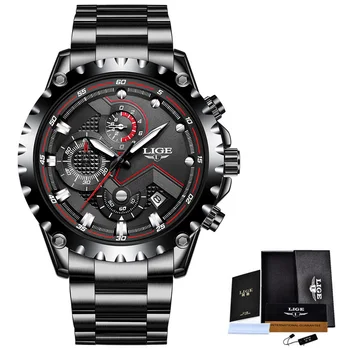 LIGE Nouă Bărbați Ceasuri de Lux de Top de Brand de Moda Sport rezistent la apă, Cronograf Bărbat din Oțel Inoxidabil Ceas de mână pentru Bărbați Relogio Masculino