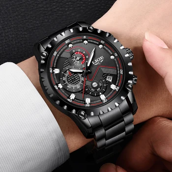 LIGE Nouă Bărbați Ceasuri de Lux de Top de Brand de Moda Sport rezistent la apă, Cronograf Bărbat din Oțel Inoxidabil Ceas de mână pentru Bărbați Relogio Masculino