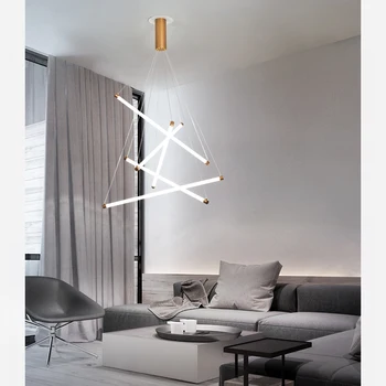 Living Modern plafon candelabru de aur 360 de grade luminoase lămpi de design Nordic estompat scara sala de mese candelabru