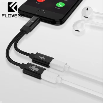 FLOVEME 2 in 1 de Iluminat pentru Audio Converter Adaptor Pentru iPhone X XR XS Splitter pentru Căști Jack Aux Cablu USB, Adaptor Pentru iPhone 7