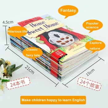 Aleatoare 8 Cărți 21x15cm engleză Iluminare carte de Povești pentru Copii Culoare Imagine Cărți de Lectură Carte Poveste Pentru Copii, Povesti inainte de Culcare