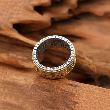 Bine Inelul Reale argint 925 Punk Largă 10mm Tai Chi bârfă inel de logodna bărbați femei bijuterii en-gros R8