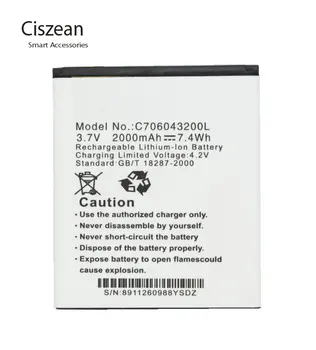 Ciszean 1x 3.7 V 2000mAh Înlocuire Baterie Li-ion C706043200L Pentru BLU Studio 5.0 C HD L120 D534 D670U D670 baterii