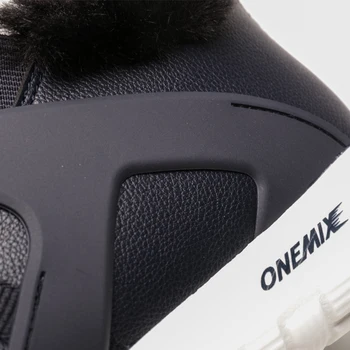 ONEMIX Iarna Barbati Cizme Calde, Confortabile, din Piele rezistenta la apa de Funcționare Adidași Adult Glezna Cizme de Zăpadă în aer liber Alunecare Pe Pantofi de Mers pe jos