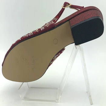 2020 Nou-veniți design Italian Doamnelor Pompe de Pantofi cu Tocuri Joase din Africa Sandale de Culoare Argintie Nunta, Pantofi și Geantă Set
