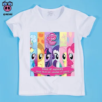 Copilul Clothes2~9 Ani Copil Desene animate cu Ponei Cal de Imprimare T-shirt Băiat și Fată Top Tee Copil Amuzant Desene animate de Animale Tricou