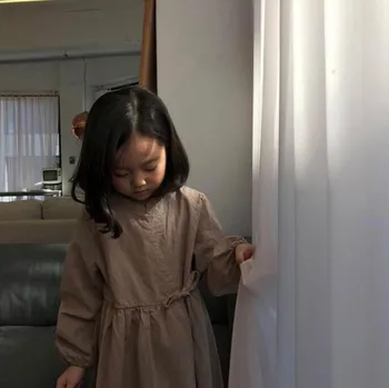 Copii Coreea De Rochie 2019 Fete Noi Maneca Lunga In Rochii Copil Retro Stil Printesa Rochie De Petrecere, Haine De Primavara Toamna