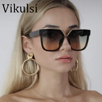 2019 Doamnelor Moda Pătrat ochelari de Soare Brand de Lux Nuante Pentru Femei Grindă de Metal Tendință de ochelari de Soare de sex Feminin Lunette de soleil UV400