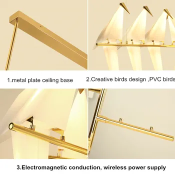 LED-uri moderne Pasăre Lumini Pandantiv Pod macara origami pasăre Condus Luciu Hanglamp pentru Magazin, Bar, Foaier Casa de Design Pandantiv Lampă