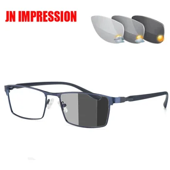 Aliaj de titan în aer liber Fotocromatică Lectură Bărbați Ochelari de Soare Automată Decolorarea Miopie Hipermetropie Glasse gafas de lectura