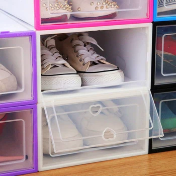 6PCS Îngroșat Cutia de Pantofi Flip Sertar Transparent Caz de Plastic, Cutii de Pantofi Organizator pot fi Stivuite de Depozitare Cutie de Pantofi de Depozitare raft de Pantofi