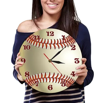 Fan De Baseball Personalizate Ceas De Perete De Imprimare Ceas Duvar Saati, Administrat De O Minge De Bază Jucator De Echipa Personalizate Cu Numele Satt Sport Cadou