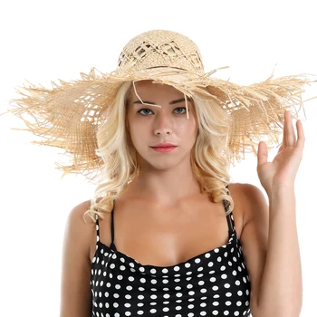 FS Vara Respirabil Rafie Femei Pălării de Paie Mare Margine Largă Plajă Pălărie de Soare, Umbrelă de soare Elegant Doamnelor de Vacanță în aer liber Capac Gorras 2019