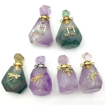 Pietre naturale piatra sticla de parfum lace agate crescut quartzs cristal pandantiv lapis lazuli farmecele pentru colier face