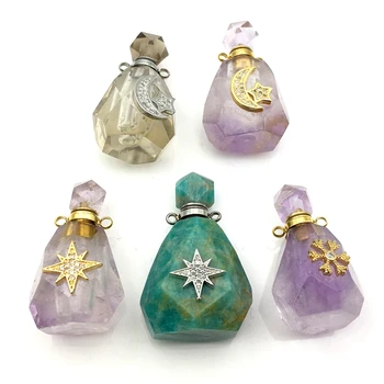 Pietre naturale piatra sticla de parfum lace agate crescut quartzs cristal pandantiv lapis lazuli farmecele pentru colier face
