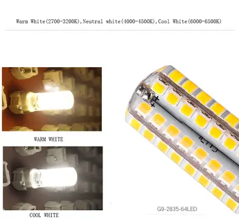 6 Pack G9 Bec LED Estompat 220V 110V Lampadas LED G9 4W Lampa Becuri Luz 64LED 360 de Grade 2835 SMD Înlocui 30W Lampa cu Halogen