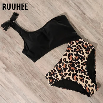 RUUHEE-O singură Bucată de costume de Baie Leopard Solid Costume de baie Push Up Căptușit Costume de Baie Fierbinte de Vară 2021 Înot Beachwear costum de Baie Feminin