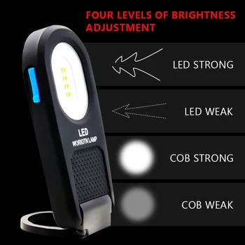 8000LM mai Nou Portabil COB lanterna Lanterna USB Reîncărcabilă LED Lumina de Lucru Magnetic Lanterna Cârlig Agățat Lampă Pentru Exterior Tabără