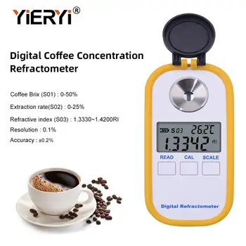 Yieryi Digital de Cafea Concentrare Refractometru Brix TDS Cafea Brix 0-50 Brix și Cafea TDS 0-25 Refractometru Digital