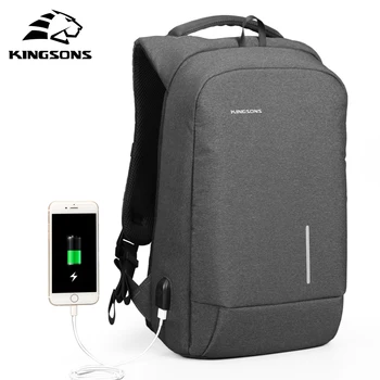 Kingsons Barbati Rucsac Moda Multifuncțional Încărcare USB Bărbați 13 15 inch Laptop Rucsaci Anti-furt Geanta Pentru Barbati