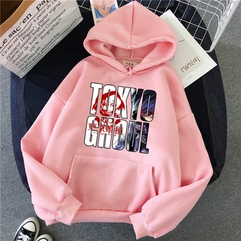 Tokyo Ghoul Anime Plus Dimensiune Hoodies Femei De Iarnă Scrisoare De Imprimare Haine Pentru Adolescenti Tricoul Toamna Kpop Casual Cu Glugă Streetwear