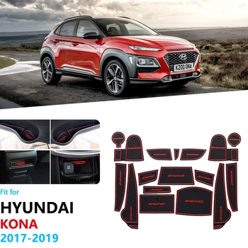 Pentru Hyundai Kona 2017 2018 2019 Kauai Internă Accesorii Anti-Alunecare de Cauciuc Poarta Slot Cupa Mat Coaster Cupa Perna Autocolante Auto
