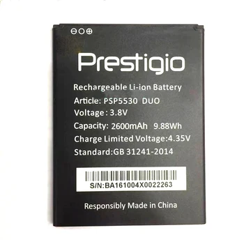 3.8 V 2600mAh Baterie de schimb Pentru Prestigio Muze Z5 PSP5530 DUO PSP 5530 PSP5530DUO Bateria Baterii de Telefon Baterii Originale