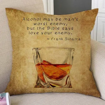 Vin de epocă Alcool, Lichior, Whisky Poster de Arta Citate din Celebritate Restaurant Bar de Pernă Cultura Vinului Pernele de Acoperire