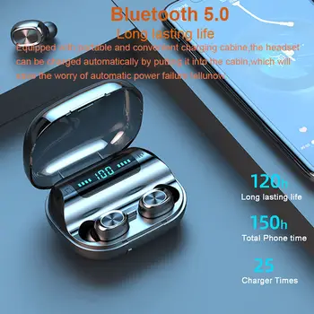 TWS 5.0 Căști Bluetooth LED1200mAh de Încărcare Cutie Căști Impermeabil Cu Microfon Wireless Sport Căști Bas
