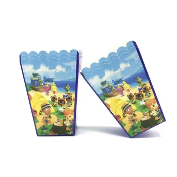 40pcs/80pcs Desene animate Animal Crossing Temă Petrecere de Aniversare Consumabile Hârtie Cupe Plăci Popcorn Cutii de Bannere Pentru Copii Petrecere Decor