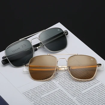 Moda Aviației AO ochelari de Soare pentru Barbati Brand de lux Designer de Ochelari de Soare Pentru bărbați Armatei Americane Militare Lentilă de Sticlă Optică Oculos